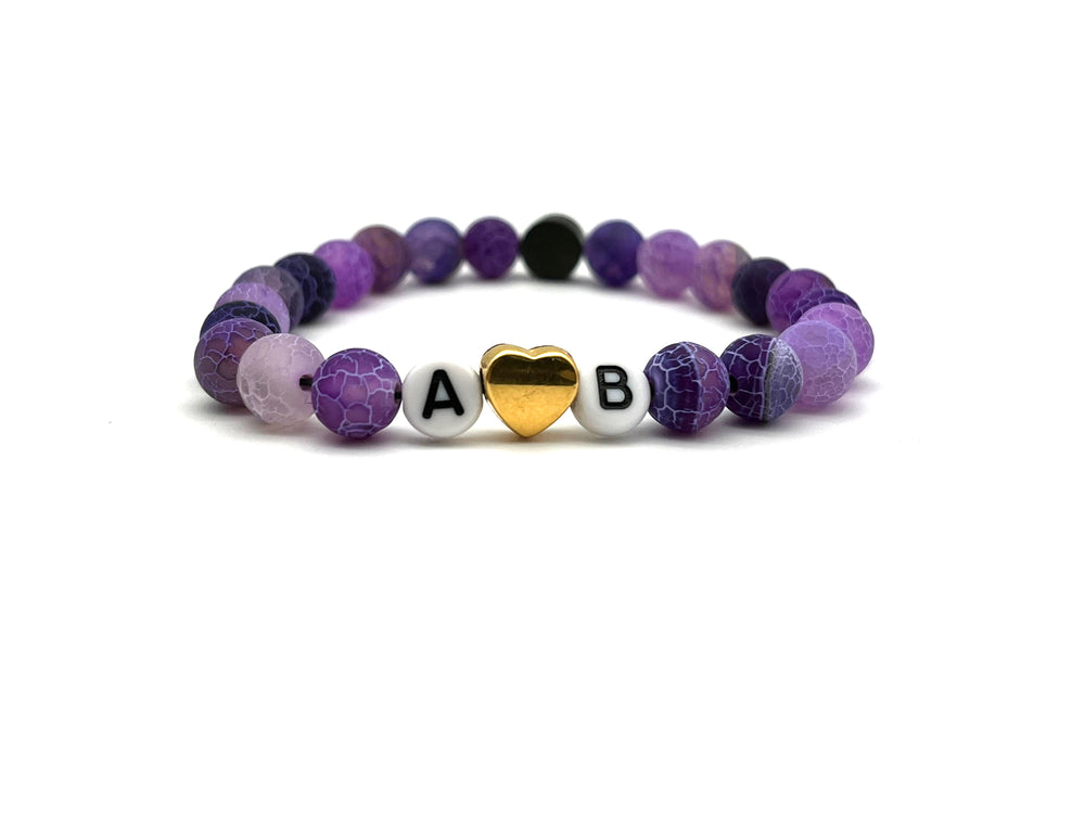 Armband Chalcedon lila - Bracelettery