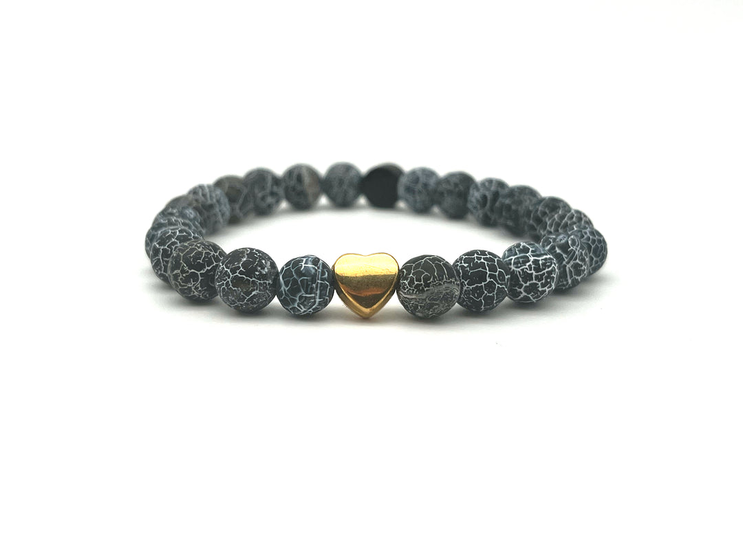 Armband Chalcedon schwarz - Bracelettery