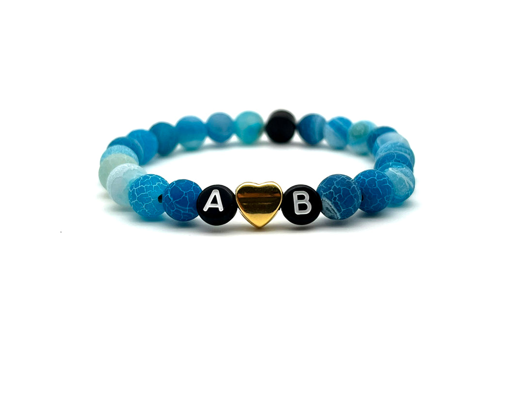 Armband Chalcedon blau - Bracelettery
