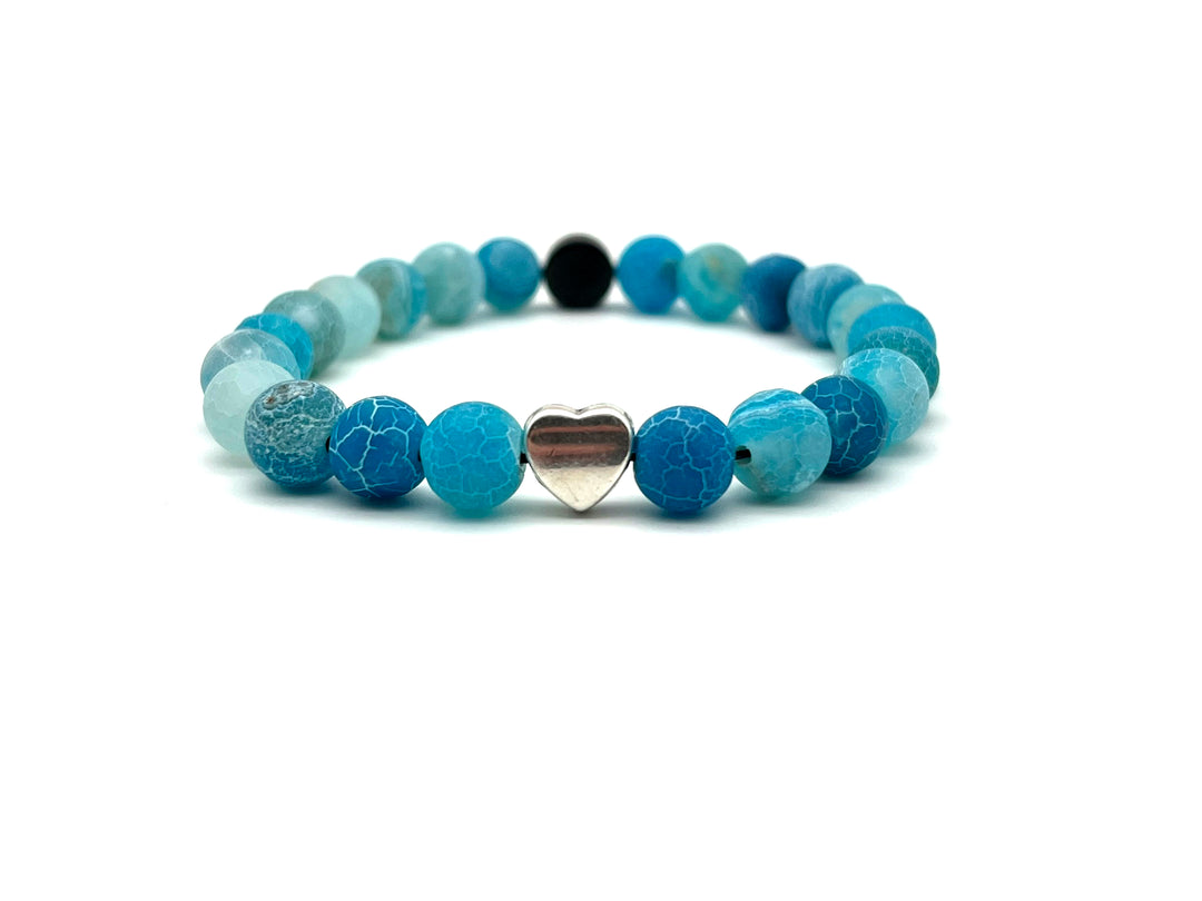 Armband Chalcedon blau - Bracelettery