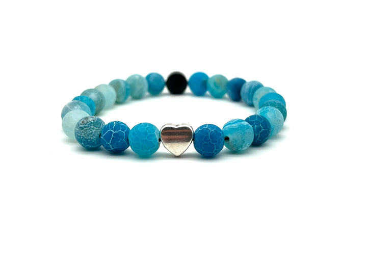 Armband Chalcedon blau - Bracelettery