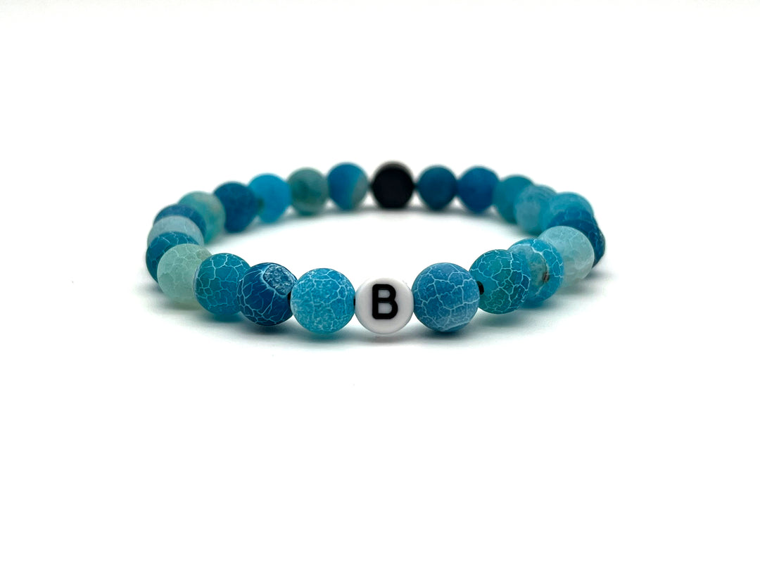 Armband Chalcedon blau - Bracelettery