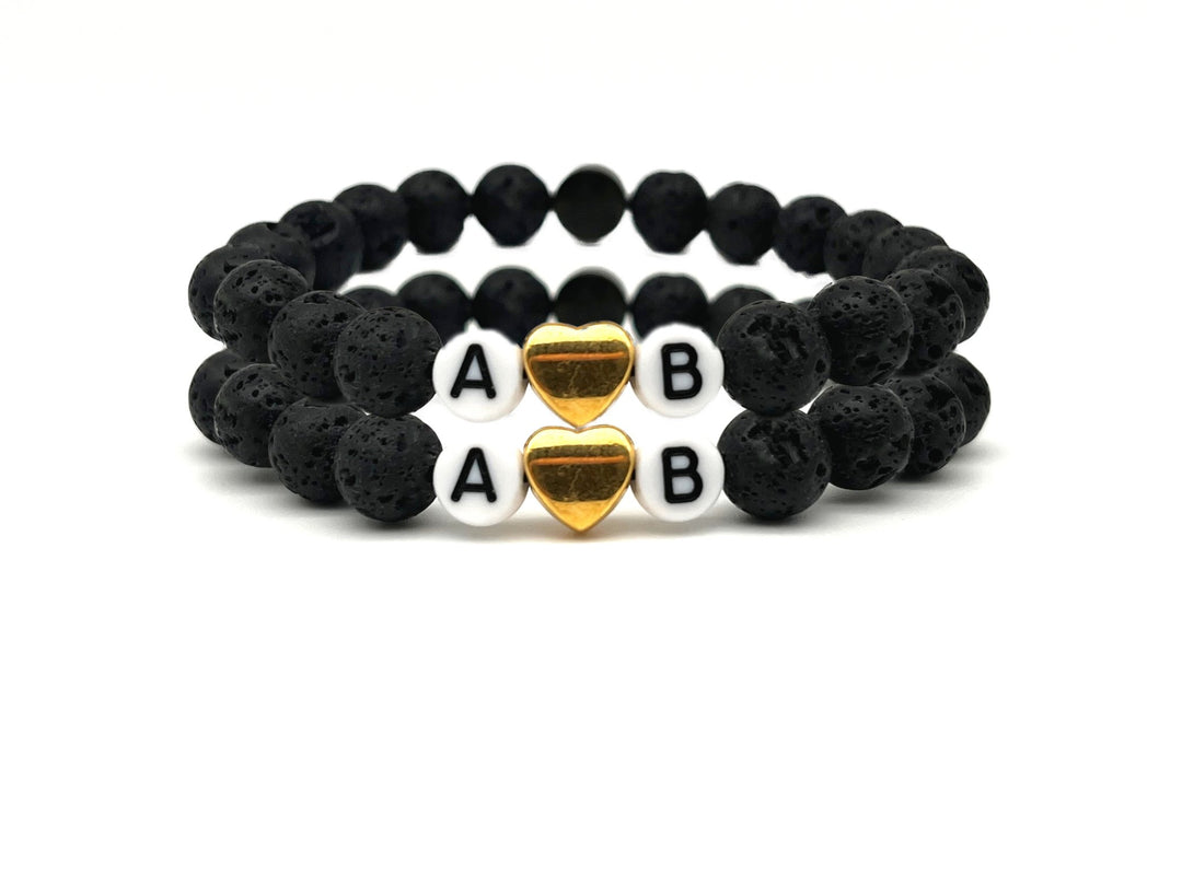 Partnerarmband Doppelpack Lavastein - Bracelettery