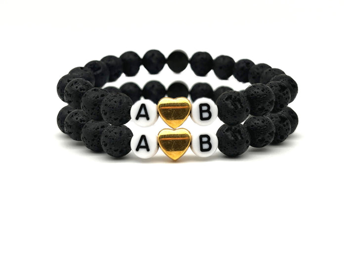 Partnerarmband Doppelpack Lavastein - Bracelettery