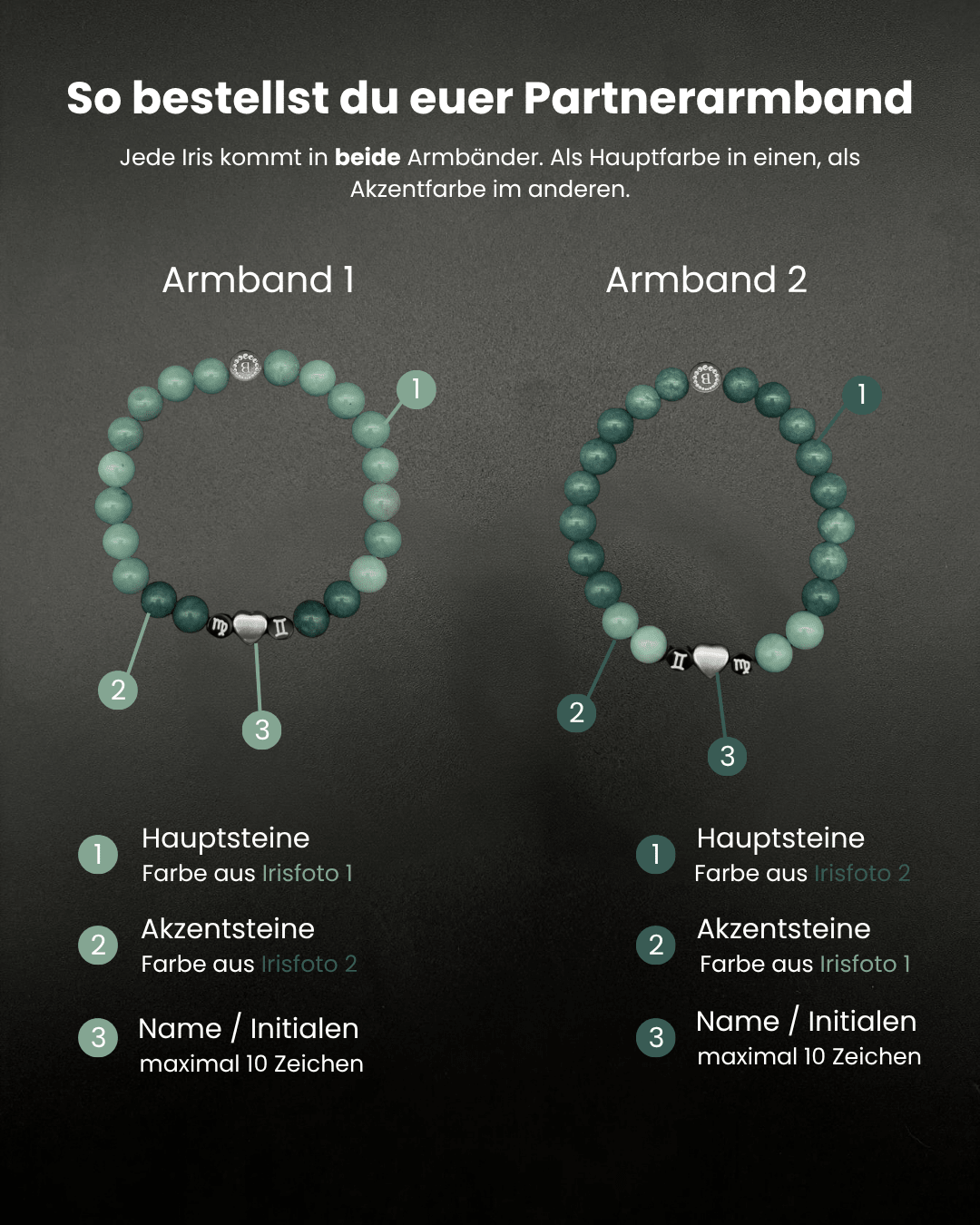 Partnerarmband Iris - Bracelettery