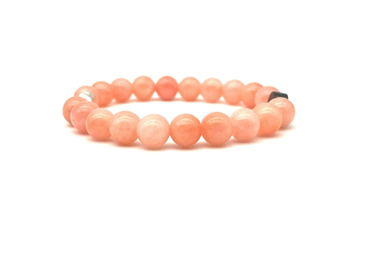 Armband Calcit peach Herz - Bracelettery #farbe_silber