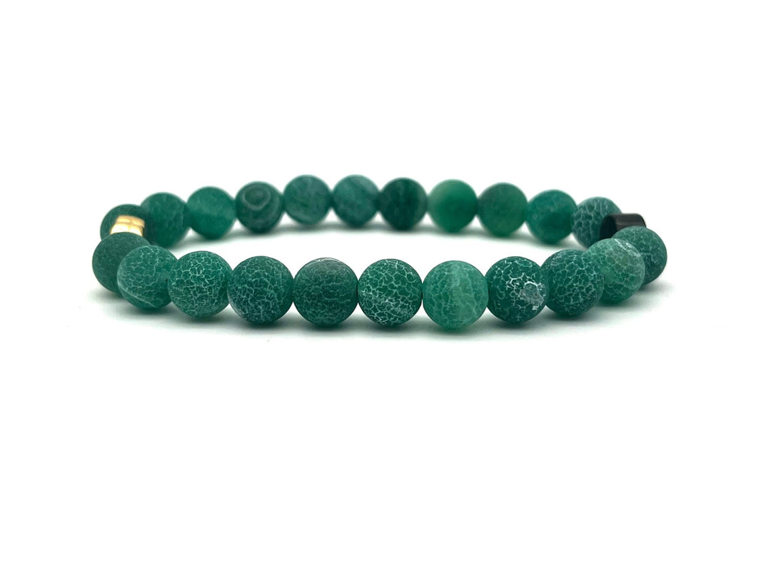 Armband Chalcedon grün Herz - Bracelettery #farbe_gold