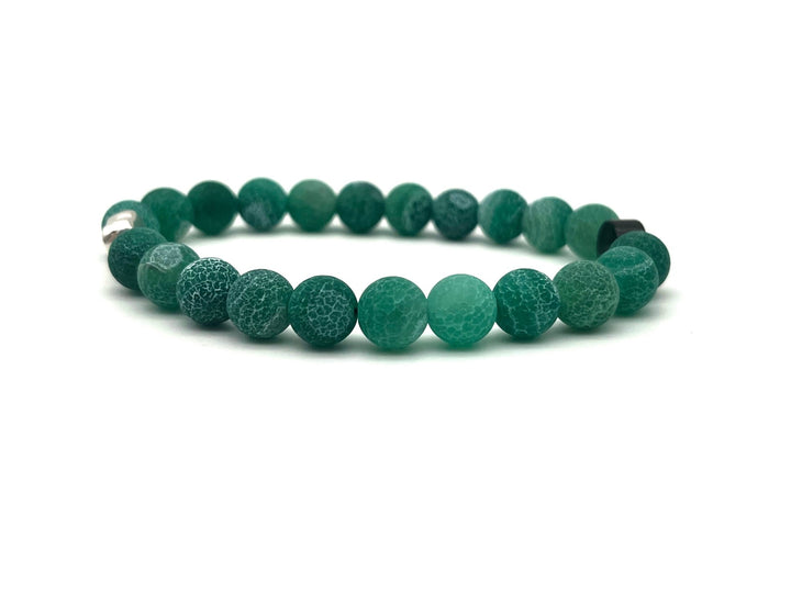 Armband Chalcedon grün Herz - Bracelettery #farbe_silber
