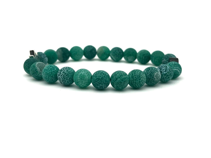 Armband Chalcedon grün Krone - Bracelettery #farbe_silber