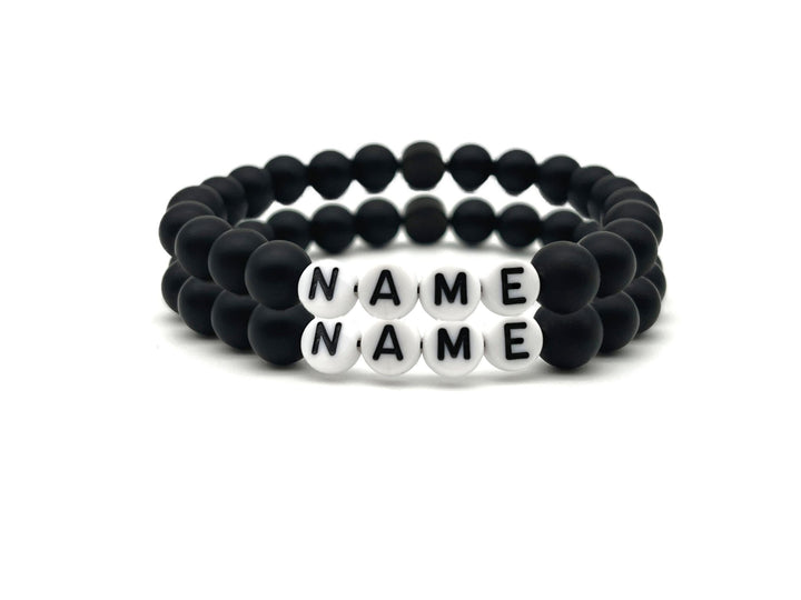 Partnerarmband Doppelpack Onyx Name - Bracelettery